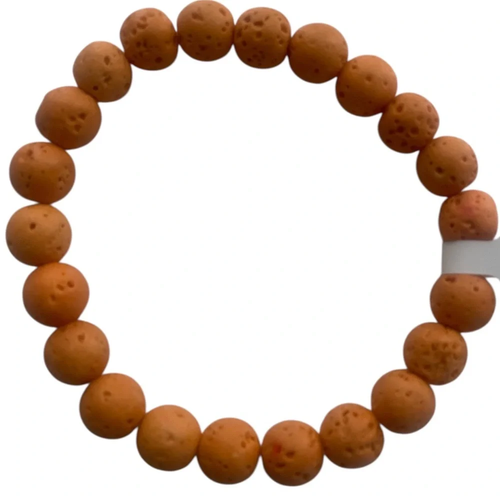Lava gemstone bracelet,Available in Orange,Green,White,Navy blue multi colored - Picture 2 of 6